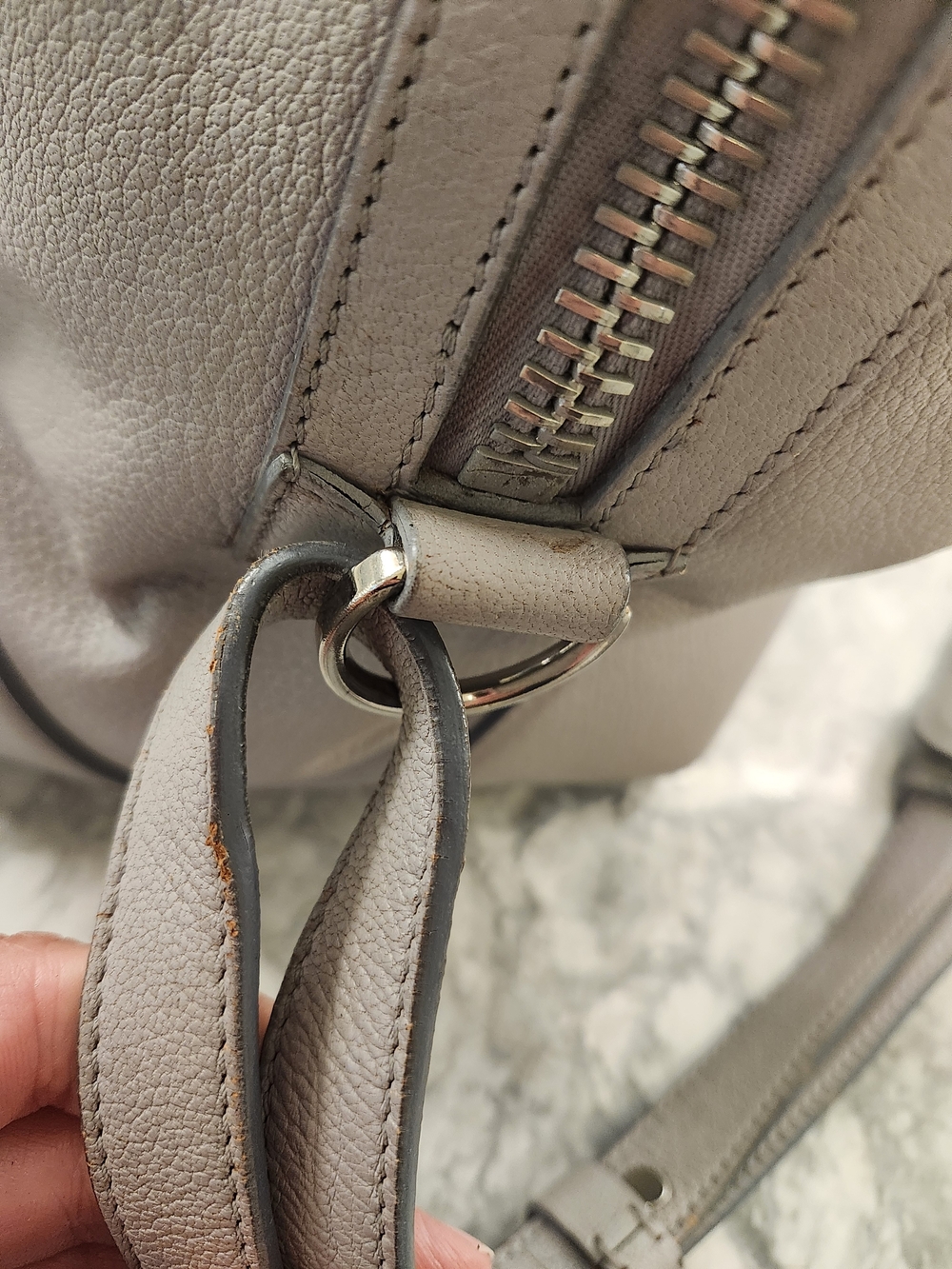 Givenchy Medium Pandora Pure Flap Bag Taupe Grey Leather Authentic - Picture 8 of 16